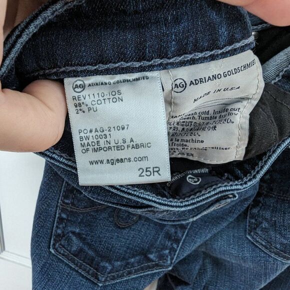 Ag Adriano Goldschmied | The Stilt Cigerette Leg Dark Wash Mid-Rise Jeans Sz 25 - Picture 8 of 9